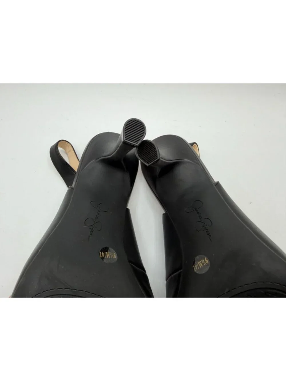 Jessica Simpson Hamya Classic Slingback Pumps Black Leather Women Size 9.5M